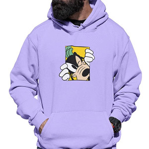 Goofy Funky Printed White Hoodie | Cotton Fleece Hoodie for Men