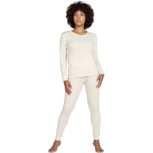 Women's Wool Base Layer Set, Light/Mid Weight, Activewear Thermal Underwear Top & Bottom