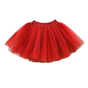 Girls Red Flared Mini Skirt